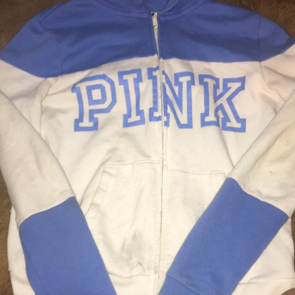 blue and white Pink hoodie!